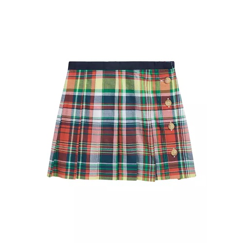 폴로 랄프로렌 Girls 2-6x Pleated Cotton Madras Skirt