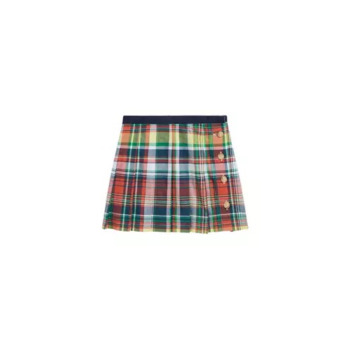 폴로 랄프로렌 Girls 2-6x Pleated Cotton Madras Skirt