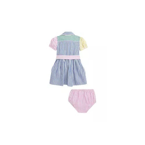 폴로 랄프로렌 Baby Girls Striped Cotton Fun Shirtdress & Bloomer