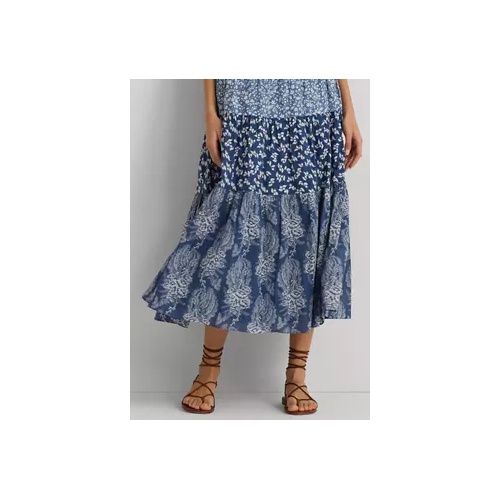 폴로 랄프로렌 Patchwork Floral Voile Tiered Skirt