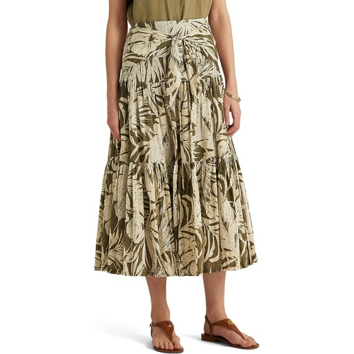 폴로 랄프로렌 LAUREN Ralph Lauren Palm Leaf?Print Cotton Voile Skirt