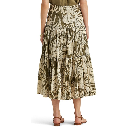 폴로 랄프로렌 LAUREN Ralph Lauren Palm Leaf?Print Cotton Voile Skirt