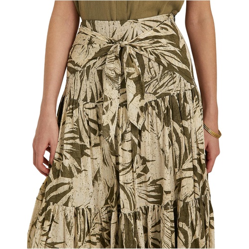 폴로 랄프로렌 LAUREN Ralph Lauren Palm Leaf?Print Cotton Voile Skirt