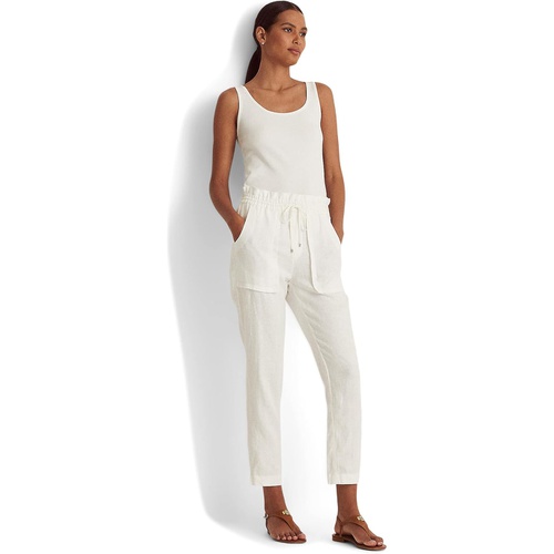 폴로 랄프로렌 LAUREN Ralph Lauren Linen Ankle Pants