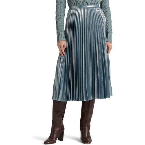 폴로 랄프로렌 LAUREN Ralph Lauren Petite Pleated Metallic Chiffon Skirt