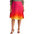 LAUREN Ralph Lauren Plus Size Ombre Linen-Blend Midi Skirt
