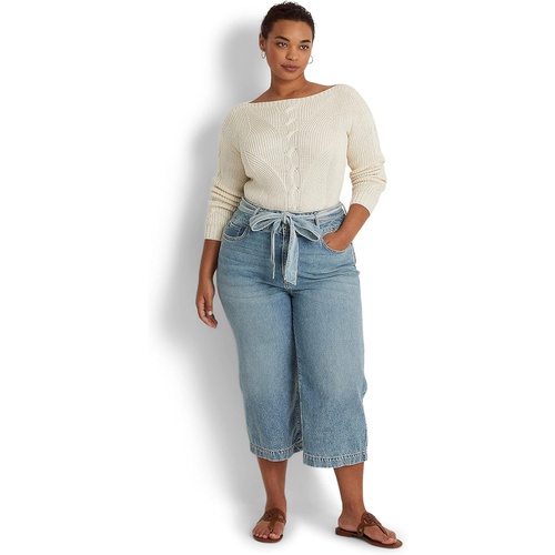폴로 랄프로렌 LAUREN Ralph Lauren Plus Size Cropped Wide-Leg Jeans