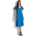 LAUREN Ralph Lauren Belted Crepe Flutter-Sleeve Dress