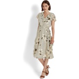 LAUREN Ralph Lauren Striped Floral Crinkle Georgette Dress