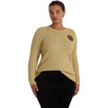 LAUREN Ralph Lauren Plus Size Metallic Button-Trim Cable-Knit Sweater