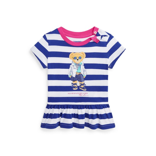 폴로 랄프로렌 Baby Girls Polo Bear Cotton Jersey Peplum T-shirt