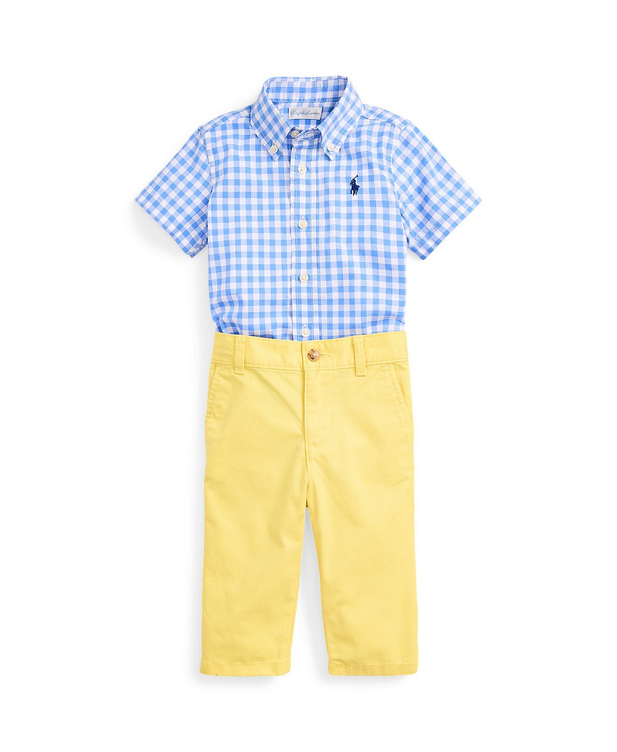 Baby Boys Cotton Shirt and Flex Abrasion Pants Set