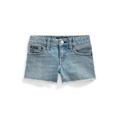 Toddler Girls Frayed Cotton Denim Shorts