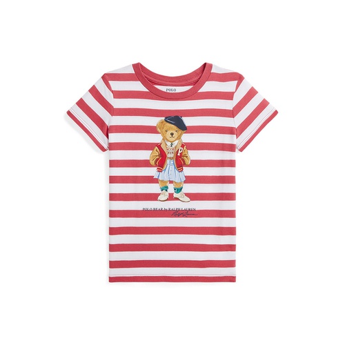 폴로 랄프로렌 Toddler and Little Girls Striped Polo Bear Cotton Jersey T-shirt