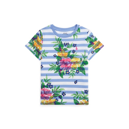폴로 랄프로렌 Toddler and Little Girls Striped Floral Cotton Jersey T-shirt