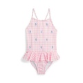 Toddler and Little Girls Polo Pony Ruffled Round Neck One-Piece Swimsuit