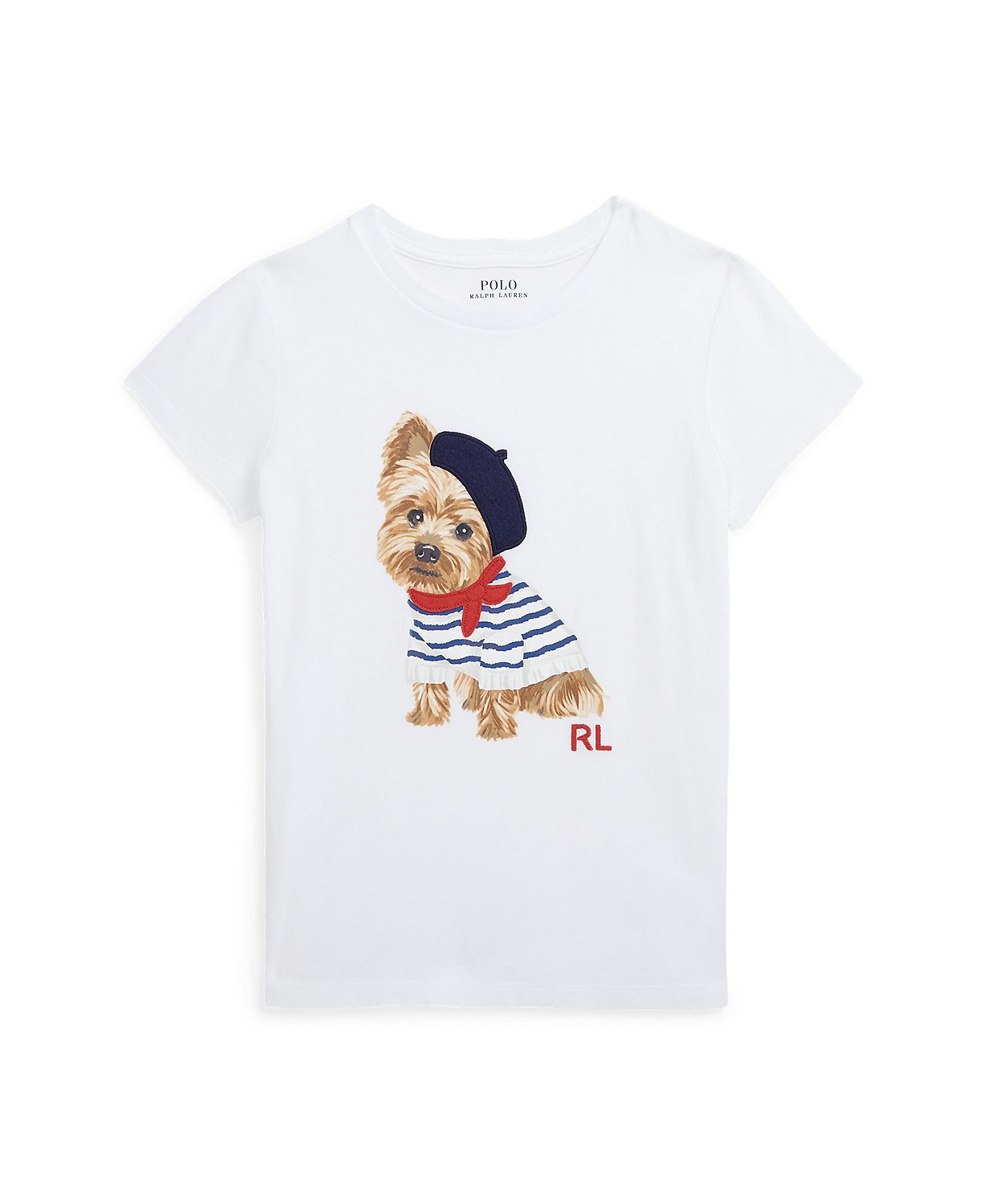 폴로 랄프로렌 Big Girls Dog-Print Cotton Jersey T-shirt