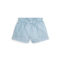 Toddler and Little Girls Cotton Chambray Camp Shorts