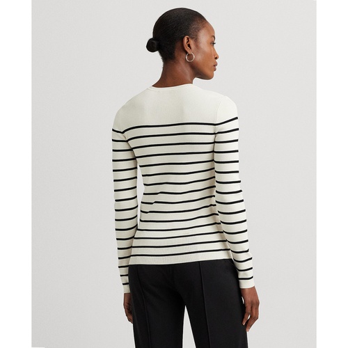 폴로 랄프로렌 Womens Striped Crewneck Sweater Regular & Petite