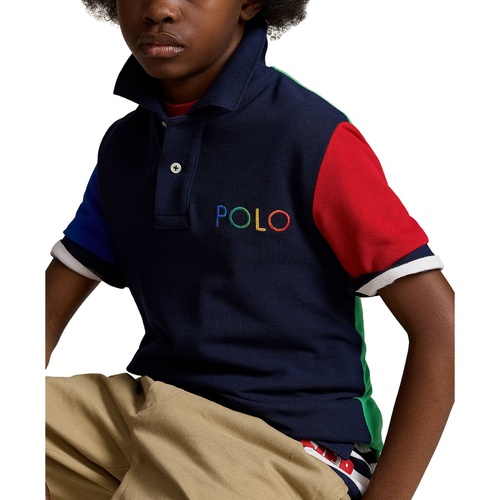폴로 랄프로렌 Big Boys Color-Blocked Ombre-Logo Mesh Polo Shirt