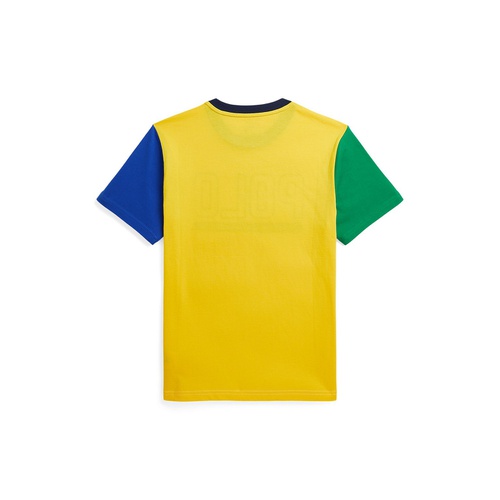 폴로 랄프로렌 Big Boys Color-Blocked Logo Cotton Jersey T-shirt