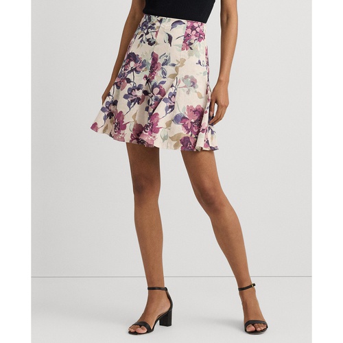 폴로 랄프로렌 Womens Floral Linen Miniskirt