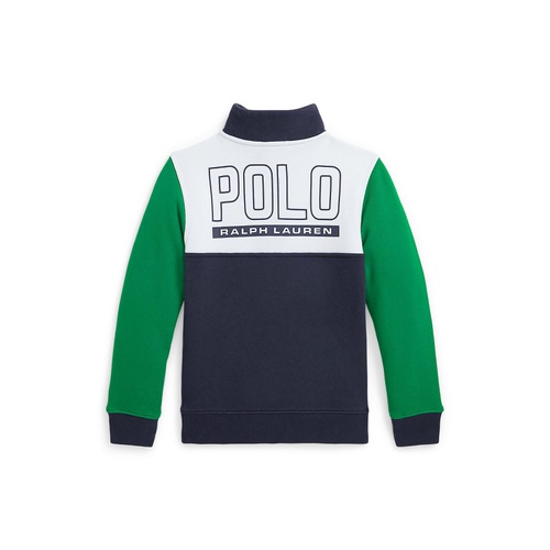 폴로 랄프로렌 Toddler and Little Boys Logo Fleece Quarter-Zip Pullover Sweatshirt