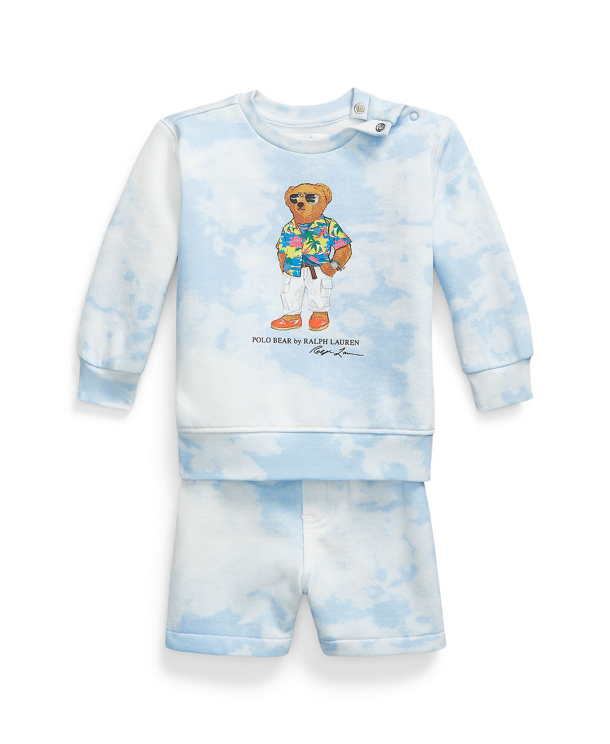 Baby Boys Polo Bear Fleece Sweatshirt and Shorts Set