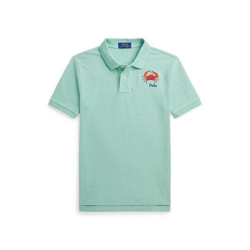 폴로 랄프로렌 Big Boys Crab-Embroidered Cotton Mesh Polo Shirt