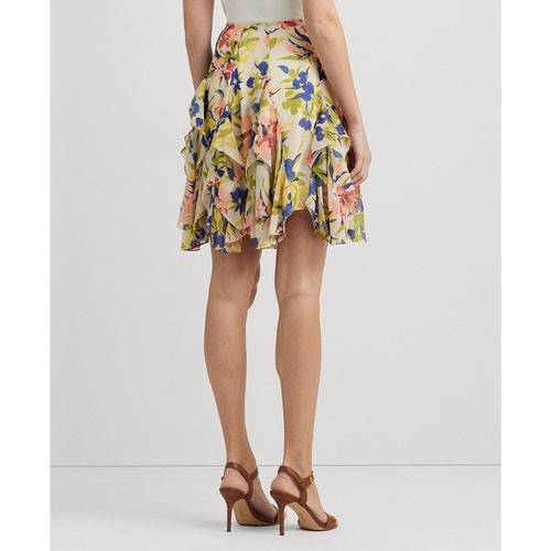 폴로 랄프로렌 Womens Ruffled Floral Miniskirt