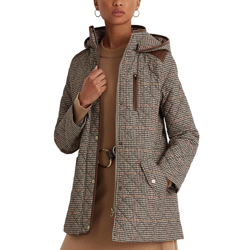 폴로 랄프로렌 Womens Petite Hooded Quilted Coat Created by Macys