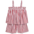 Toddler & Little Girls Striped Cotton Poplin Top & Short Set