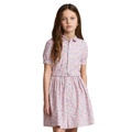 Big Girls Belted Floral Cotton Oxford Dress