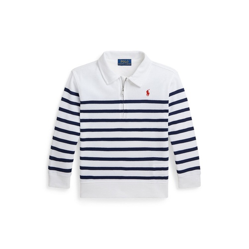 폴로 랄프로렌 Toddler and Little Boy Striped Spa Terry Quarter-Zip Sweatshirt