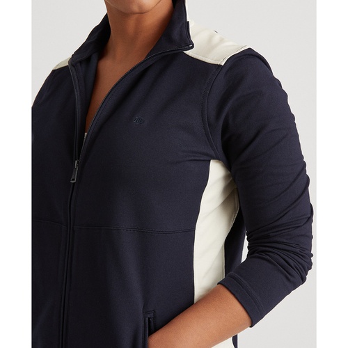 폴로 랄프로렌 Womens Plus-Size Cotton-Blend Zip-Up Track Jacket