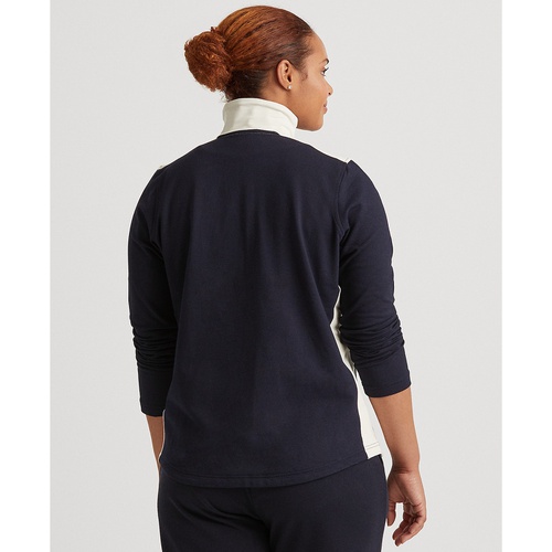 폴로 랄프로렌 Womens Plus-Size Cotton-Blend Zip-Up Track Jacket