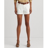 Womens Pleated Double-Faced Cotton Short