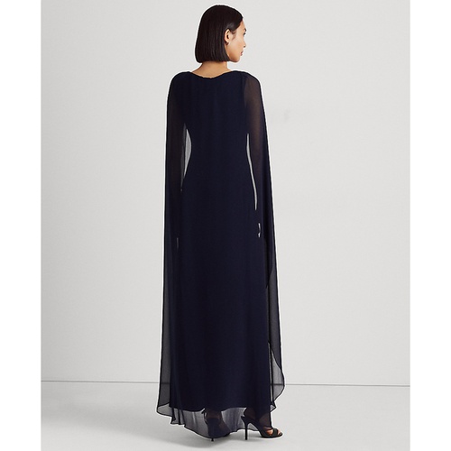 폴로 랄프로렌 Womens Georgette-Cape Jersey Gown