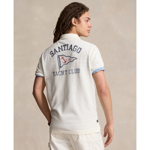폴로 랄프로렌 Mens Classic-Fit Nautical-Print Cotton Mesh Polo Shirt