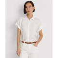 Dolman-Sleeve Linen Shirt