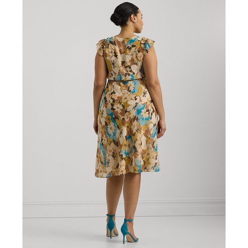 폴로 랄프로렌 Plus Size Floral Empire-Waist A-Line Dress