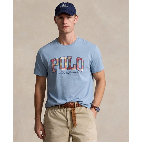 폴로 랄프로렌 Mens Classic-Fit Plaid-Logo Jersey T-Shirt