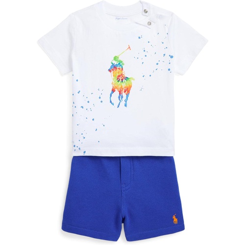 폴로 랄프로렌 Polo Ralph Lauren Kids Big Pony Jersey Tee & Fleece Shorts Set (Infant)