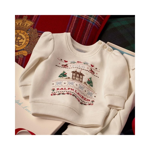 폴로 랄프로렌 Polo Ralph Lauren Kids Fleece Graphic Sweatshirt & Pant Set (Infant)