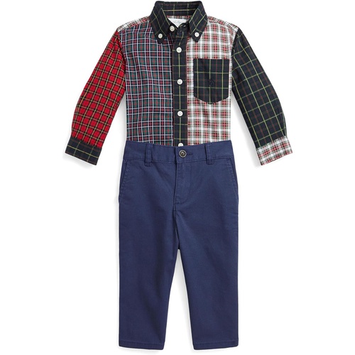 폴로 랄프로렌 Polo Ralph Lauren Kids Plaid Fun Shirt & Stretch Chino Pant Set (Infant)