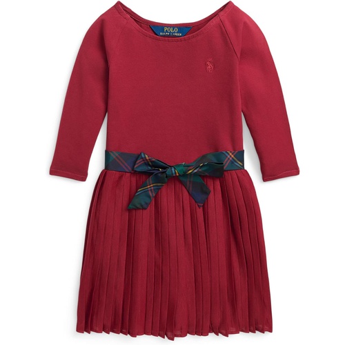 폴로 랄프로렌 Polo Ralph Lauren Kids Pleated Stretch Jersey Dress (Toddler/Little kids)