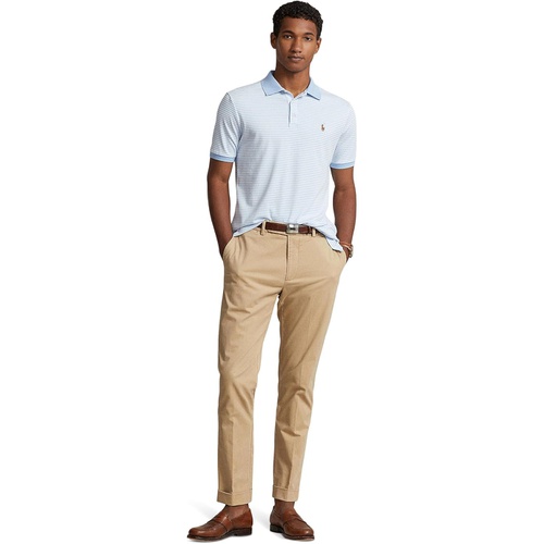폴로 랄프로렌 Mens Polo Ralph Lauren Custom Slim Fit Striped Soft Cotton Polo Shirt