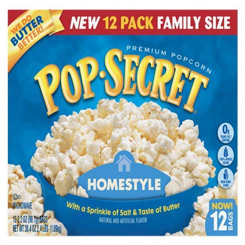  Pop Secret Microwave Popcorn Bonus Pack 10 + 2 Free Bags - Homestyle