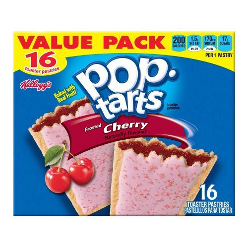  Kelloggs Pop-Tarts Frosted Cherry 16 Toaster Pastries Value Pack 29.3 oz