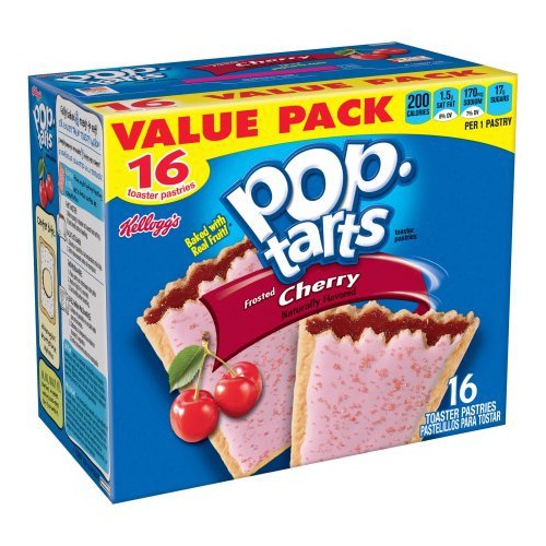  Kelloggs Pop-Tarts Frosted Cherry 16 Toaster Pastries Value Pack 29.3 oz